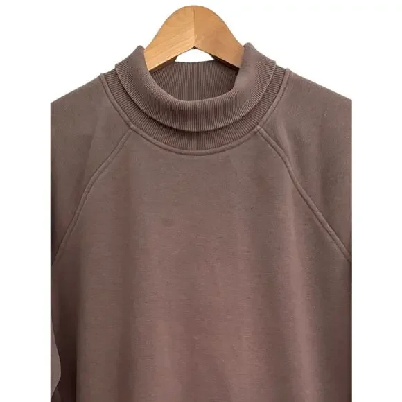Athleta women's size Small Coffee House Cozy Karma Side Zip Funnel Neck Top - Picture 3 of 8